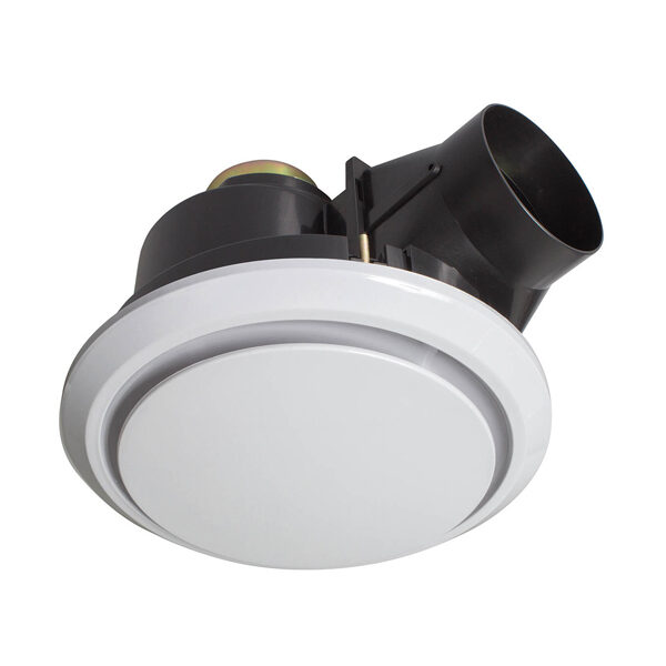 The Ceiling Exhaust-Fan 200 is a practical option for exhausting unwanted moisture and stale air from the home. Designed for ceiling-mounted installation, it delivers a 270m³/hr airflow capacity and includes a built-in self-closing draft blocker to help prevent unwanted backdraft from re-entering the room. The unit also features a quiet ball-bearing motor for long-life performance and is ductable with a 150mm duct connection.